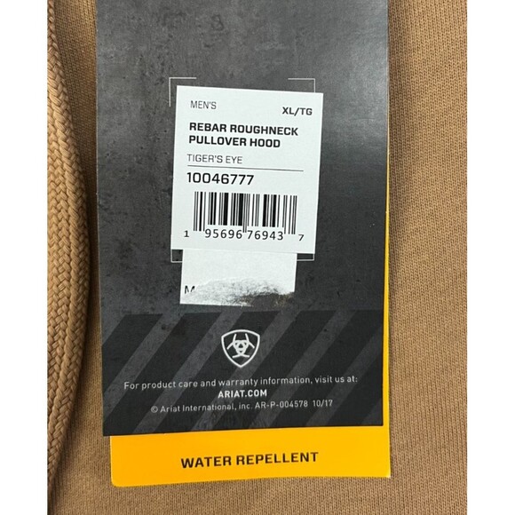 NEW Ariat Rebar Roughneck Hoodie Men's XL Brown Skull Hardhat Water Resistant - Picture 6 of 12